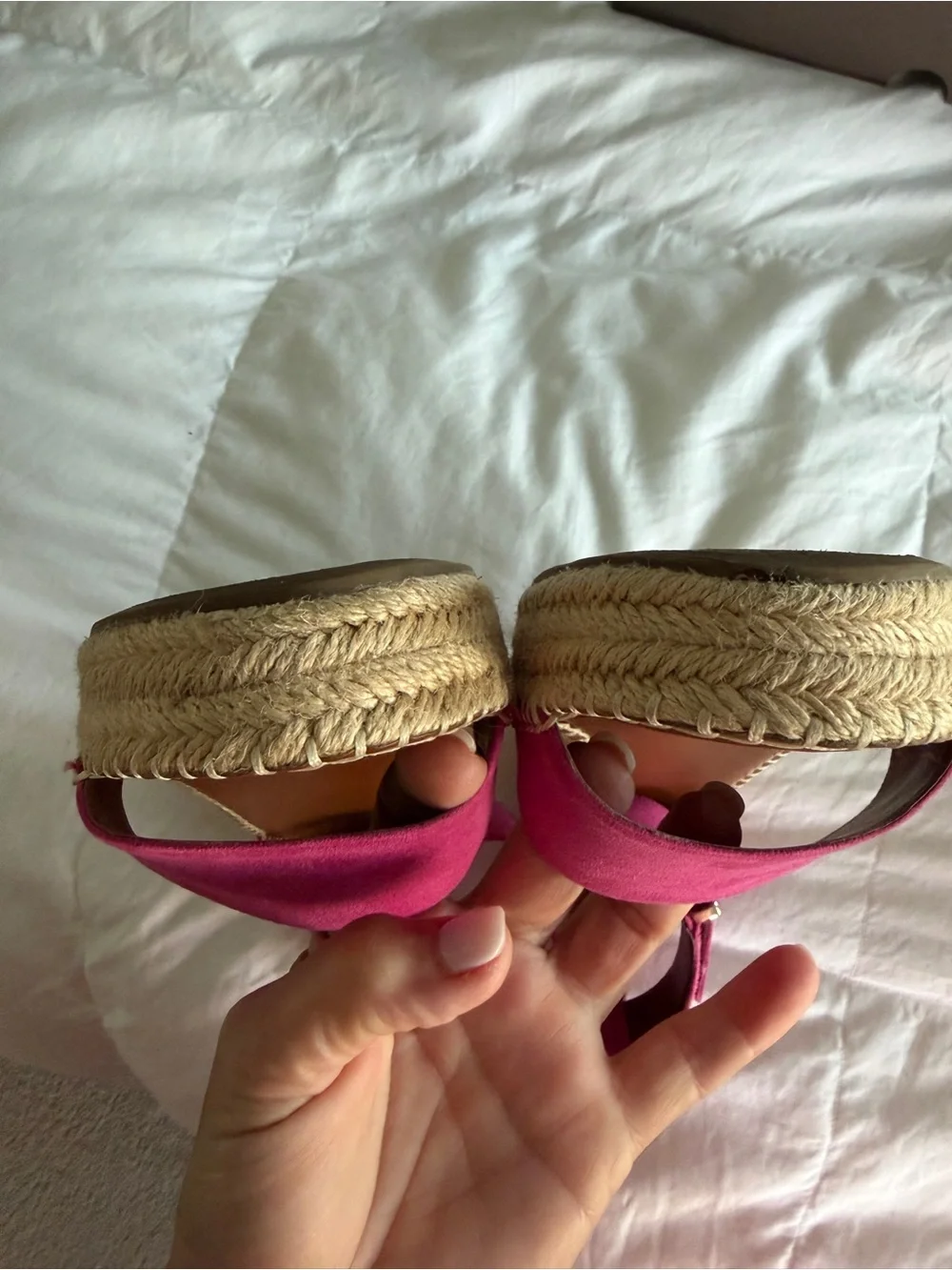 Franco Sarto Pink Espadrille Ankle-Strap Sandals Sz 10